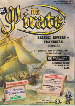 Bristol Rovers v Tranmere Rovers Match Programme 1989-12-30